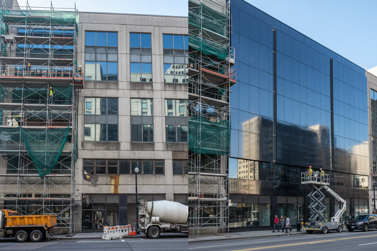為什麼越來越多建築，開始放棄「拉皮」，改用建築外牆貼膜？｜天地數位影像 TD PRINT
