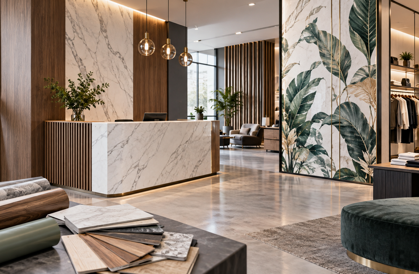 裝潢貼膜與UV印刷如何應用？商業空間改色、改紋理與表面更新指南