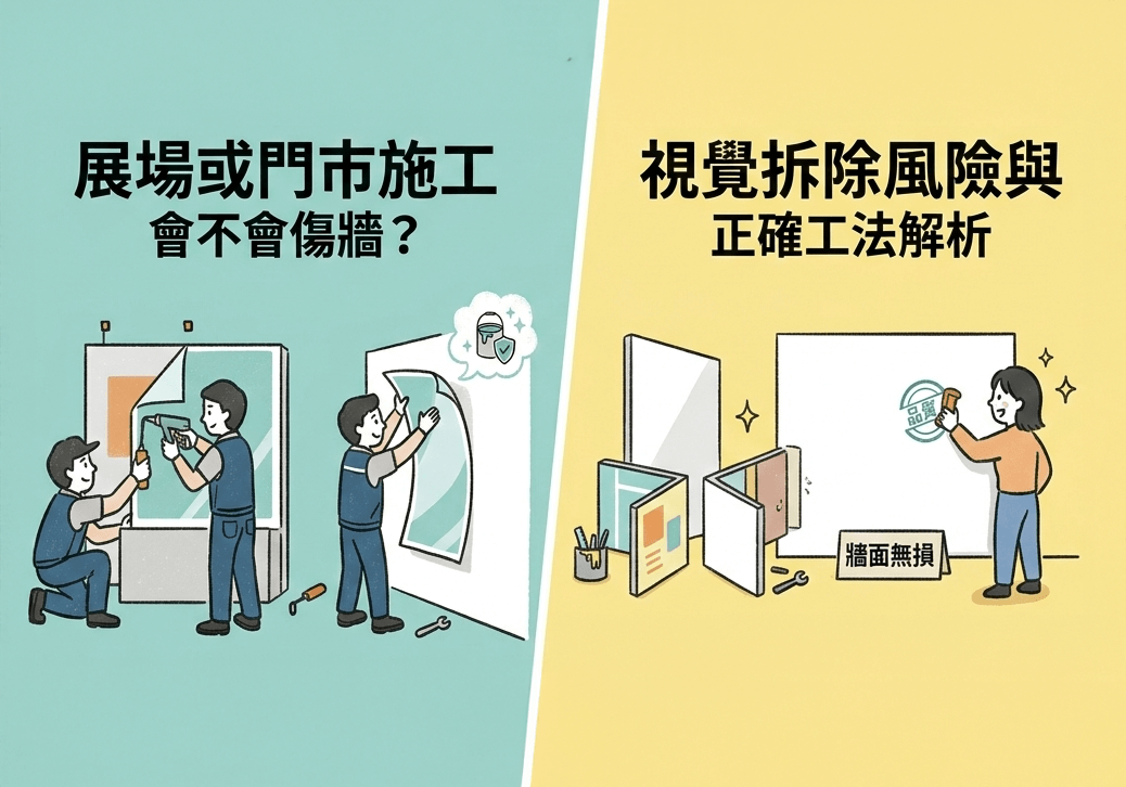 展場或門市施工會不會傷牆？視覺拆除風險與正確工法解析｜天地數位影像 TD PRINT
