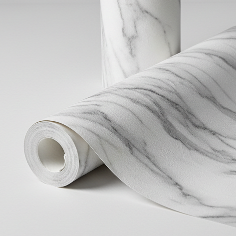 成卷的大理石紋路壁紙